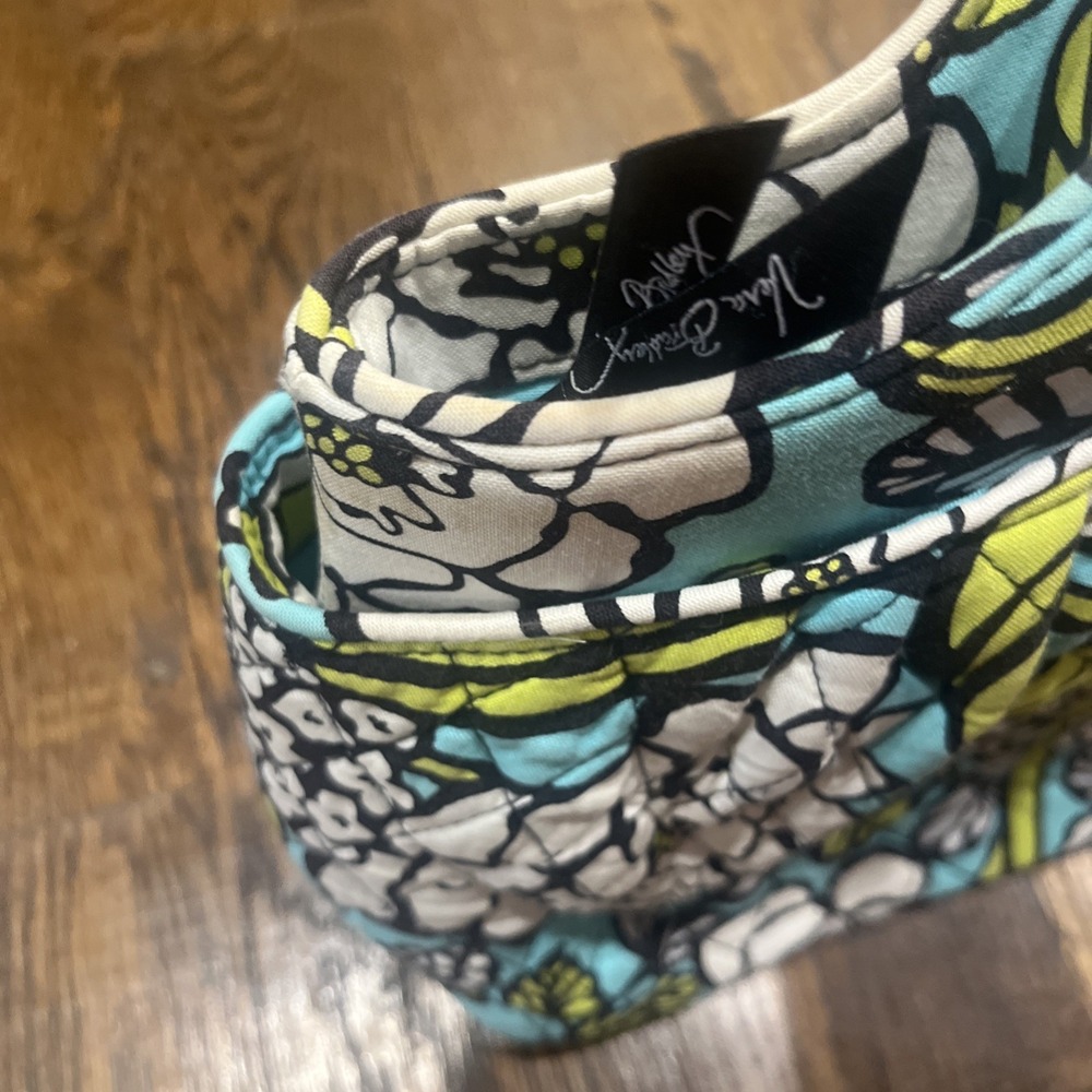 Vera Bradley Abby Purse Handbag Satchel Island Blooms Aqua Blue Floral RETIRED - Picture 3 of 8